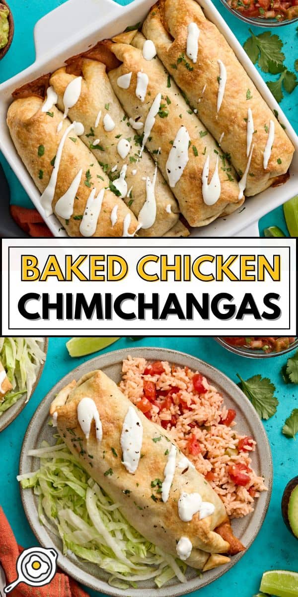 baked chimichangas pin image