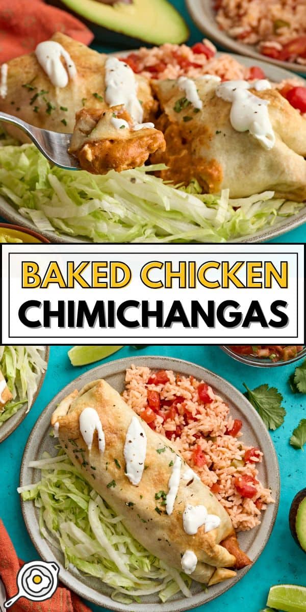 baked chimichangas pin image
