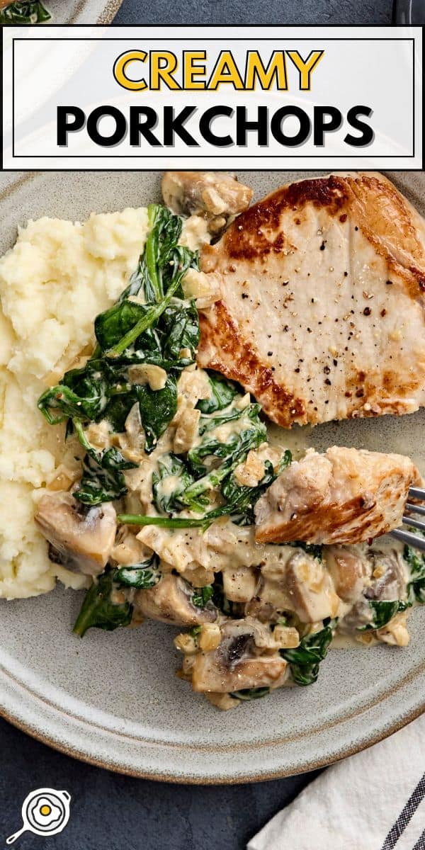 creamy porkchops pin image