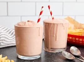Two frostys side by side in a glass.