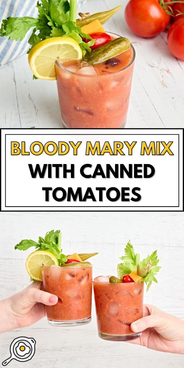 Bloody Mary with canned tomatoes pin image