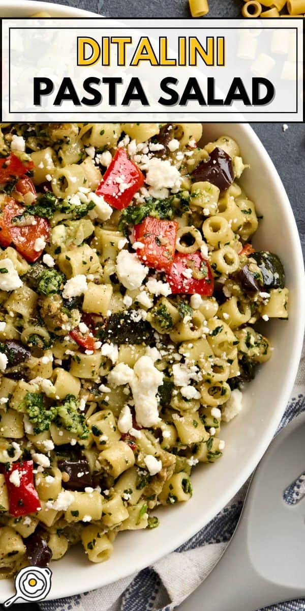 Ditalini pasta salad pin image