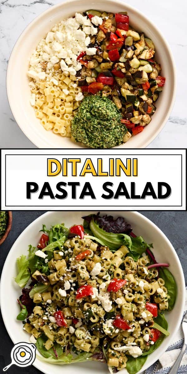 Ditalini pasta salad pin image