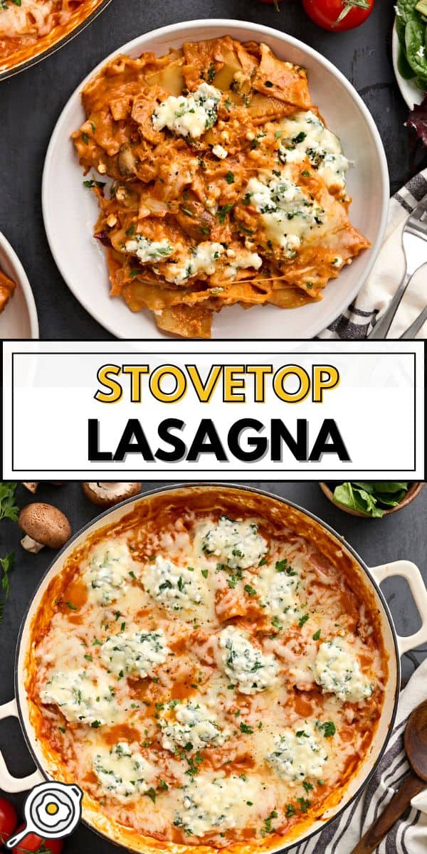 stovetop lasagna pin image
