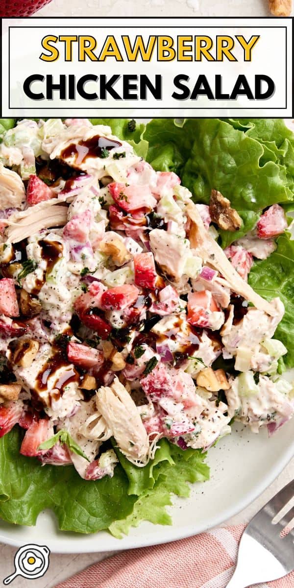 strawberry chicken salad pin image