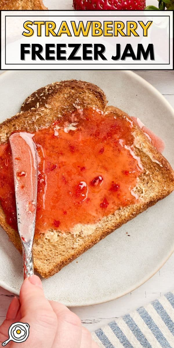 strawberry freezer jam pin image