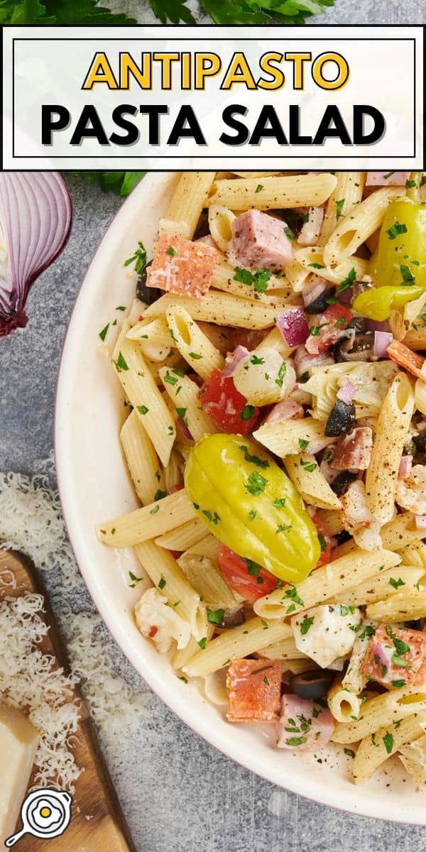 antipasto pasta salad pin image
