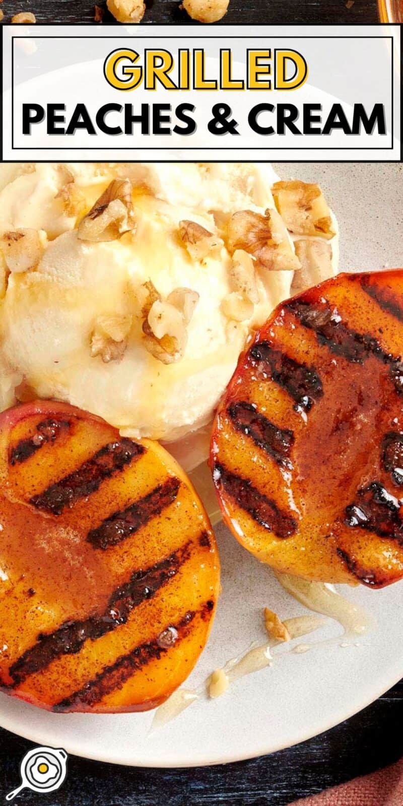 grilled peaches and cream pin image