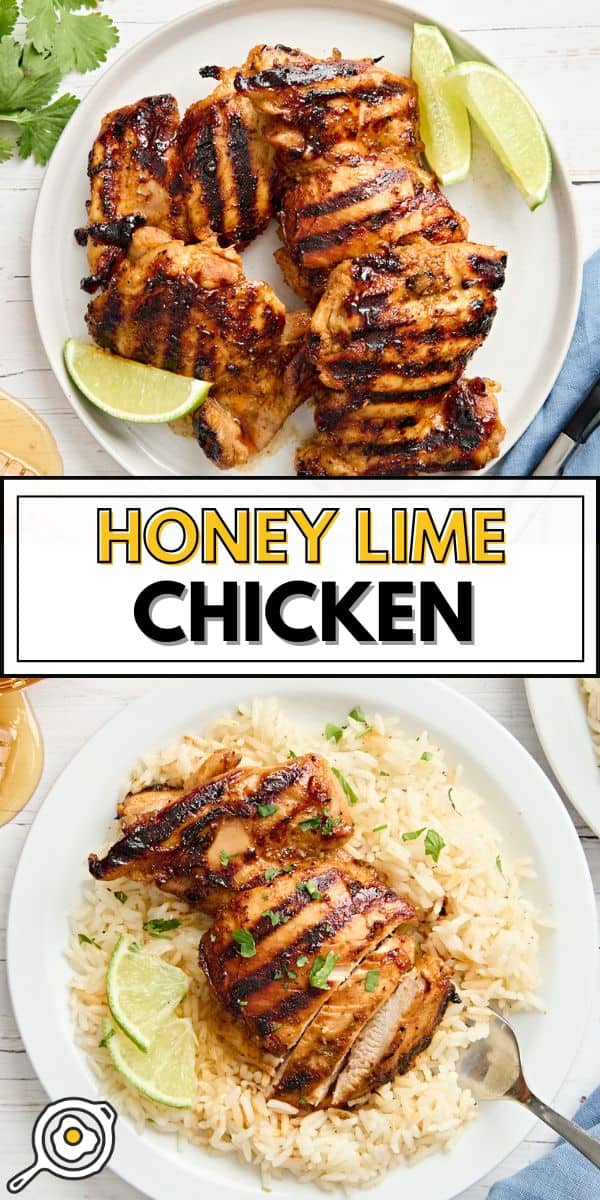 grilled honey lime chicken pin image
