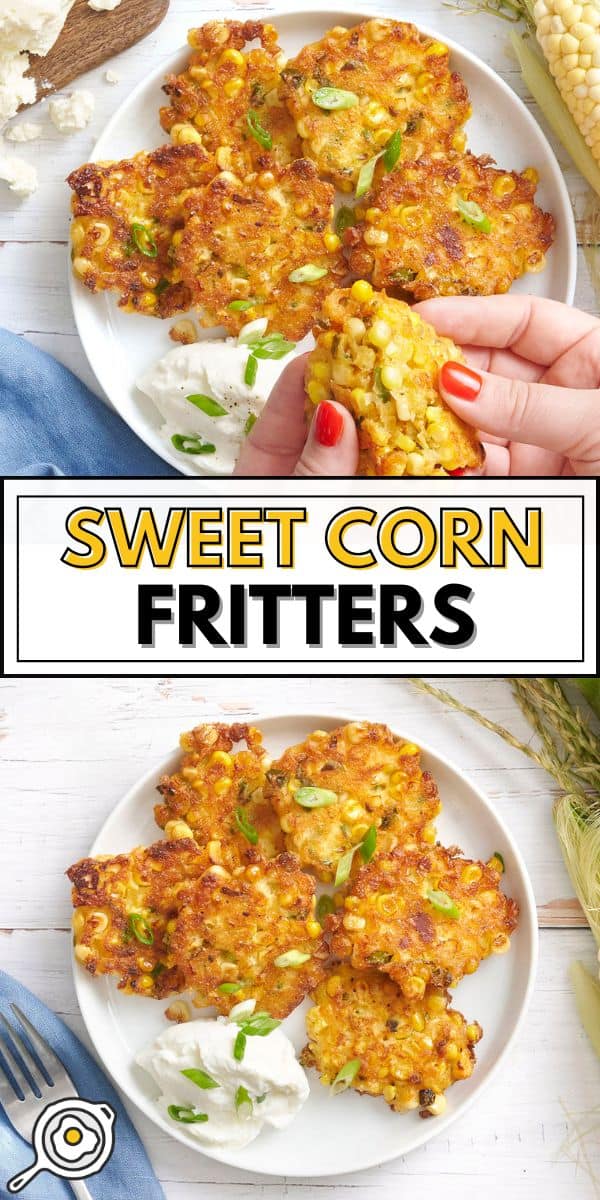 sweet corn fritters pin image