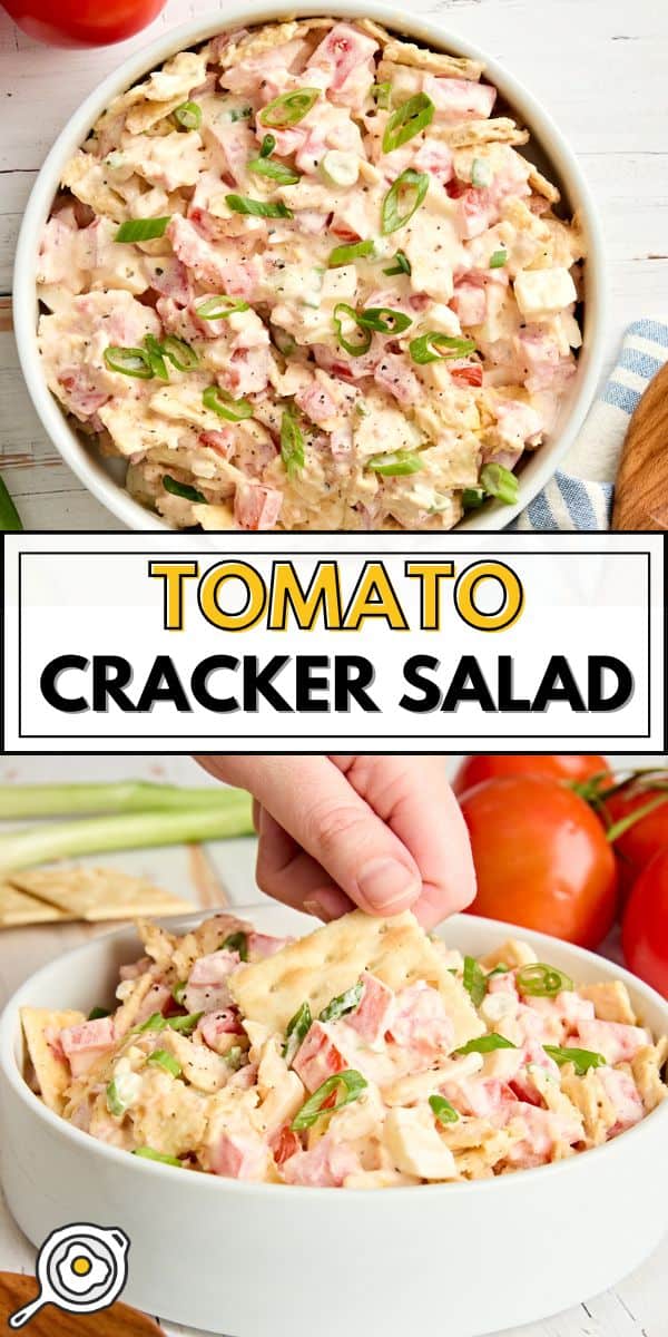 tomato cracker salad pin image