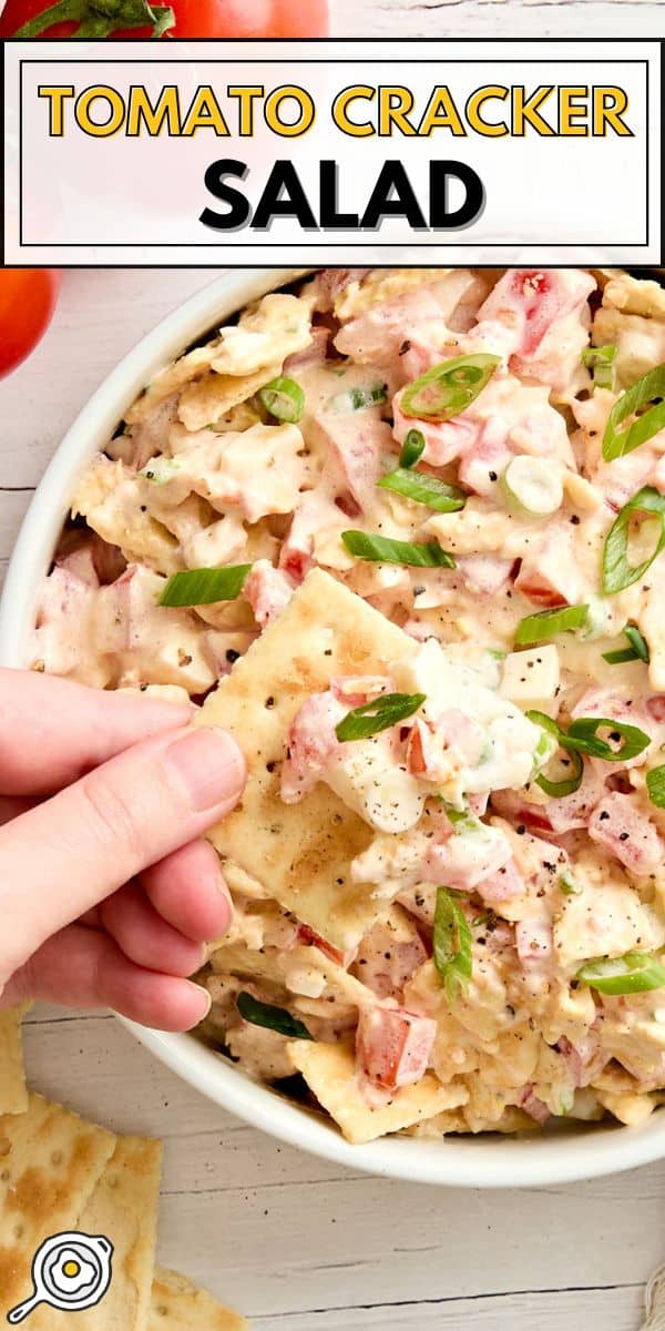 tomato cracker salad pin image