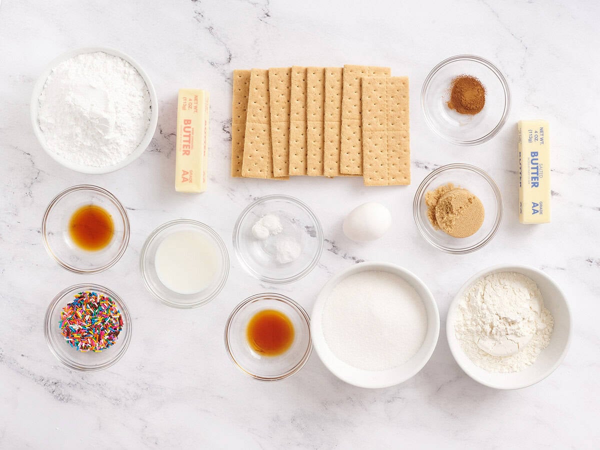 The ingredients for homemade dunkaroos.