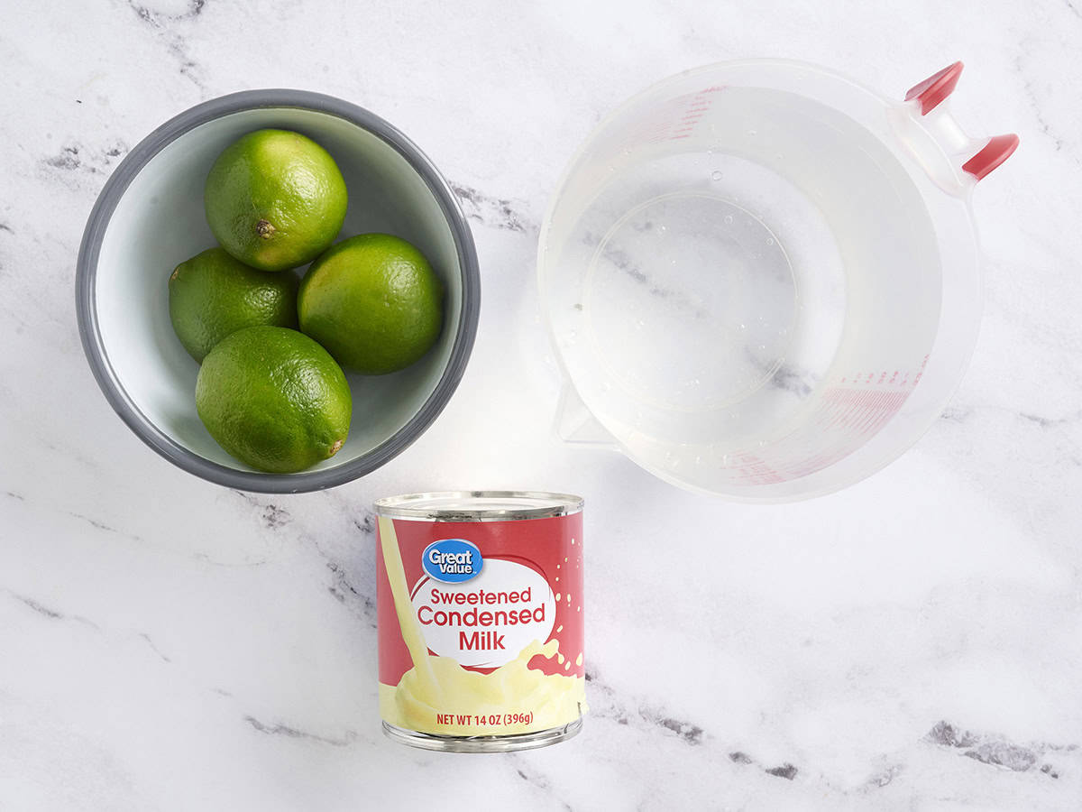 The ingredients to make Brazilian lemonade.