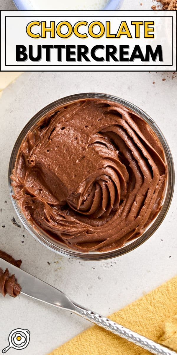 chocolate buttercream frosting pin image