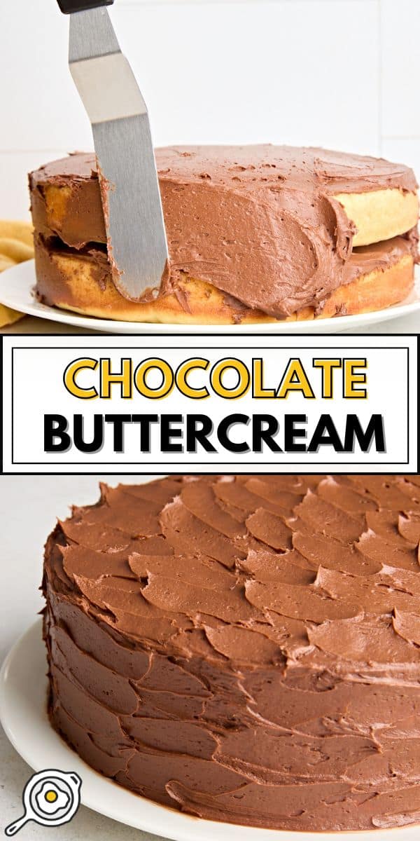 chocolate buttercream frosting pin image