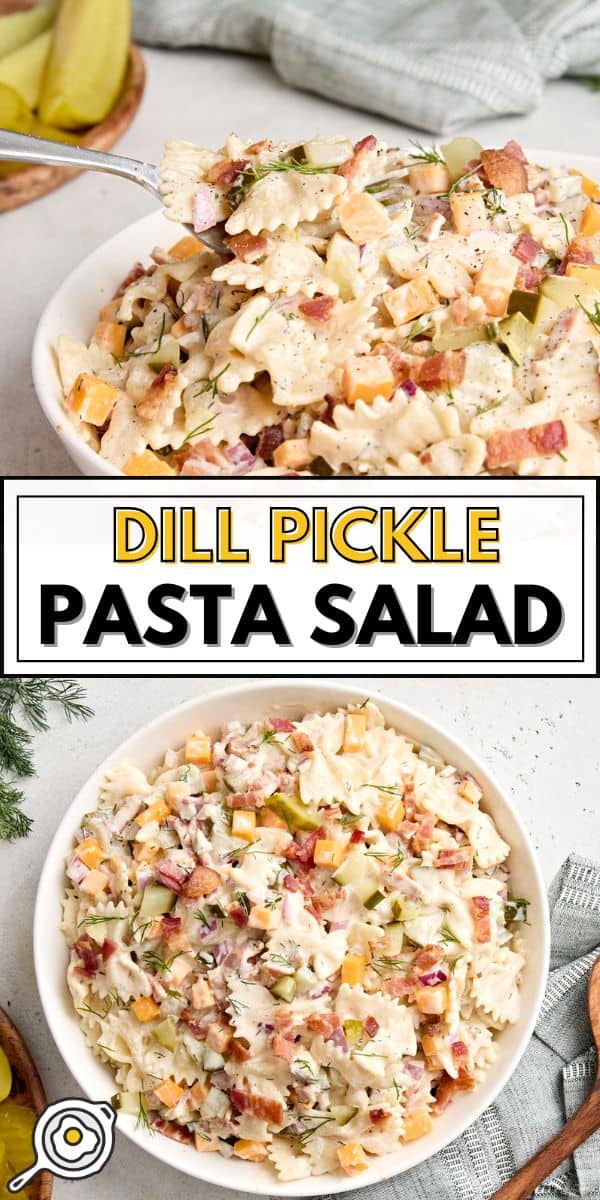 dill pickle pasta salad pin image