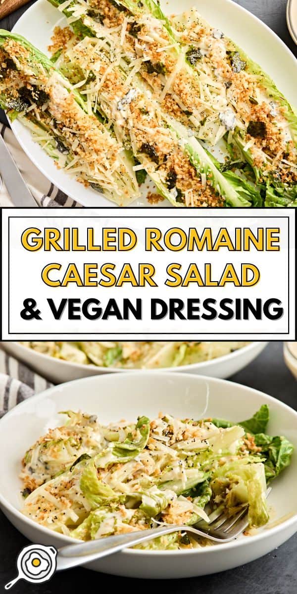 grilled romaine caesar salad pin image