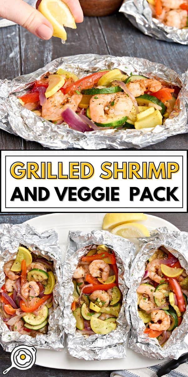 grilled shrimp foil pack pin image
