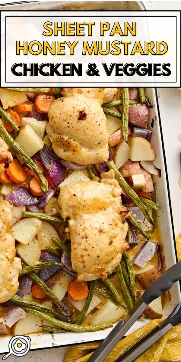 sheet pan honey mustard and veggies pin image