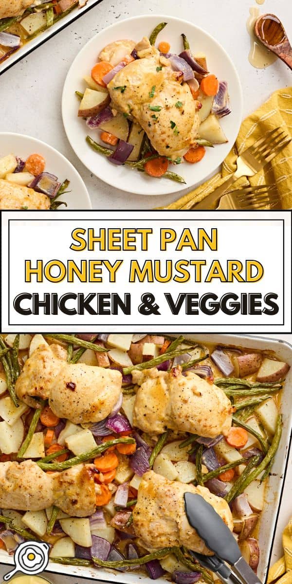 sheet pan honey mustard and veggies pin image