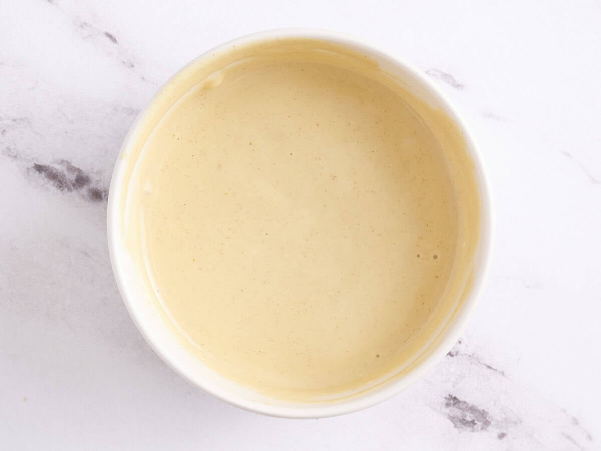Mustard sauce in a bowl.