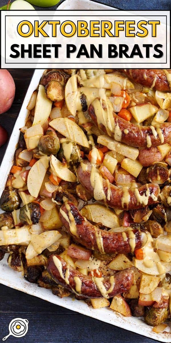Oktoberfest sheet pan brats pin image