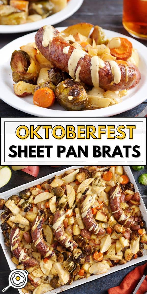 Oktoberfest sheet pan brats pin image