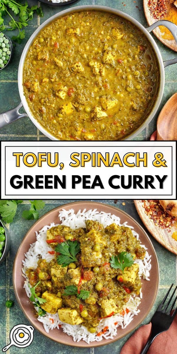 tofu spinach curry pin image