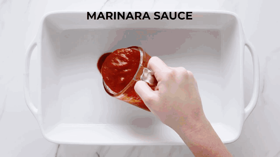 onion and marinara in the casserole dish