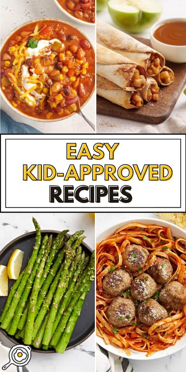 kid approved recipes pin image