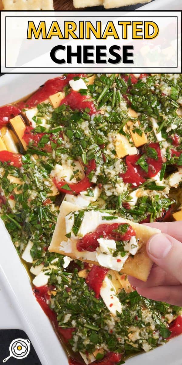 marinated cheese pin image