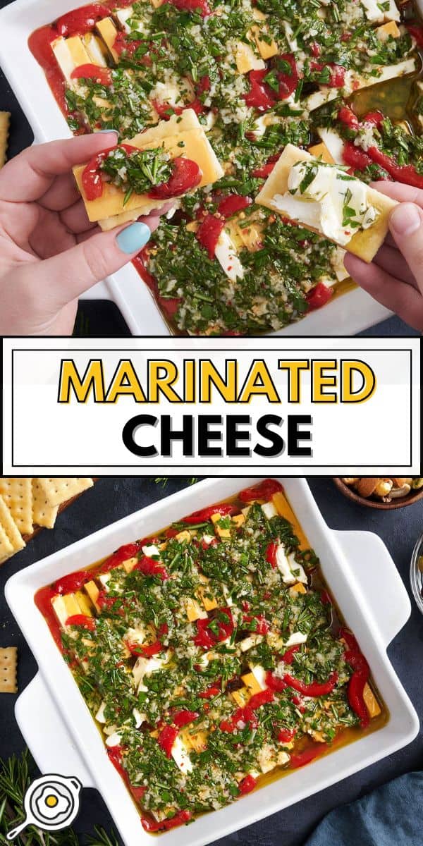 marinated cheese pin image