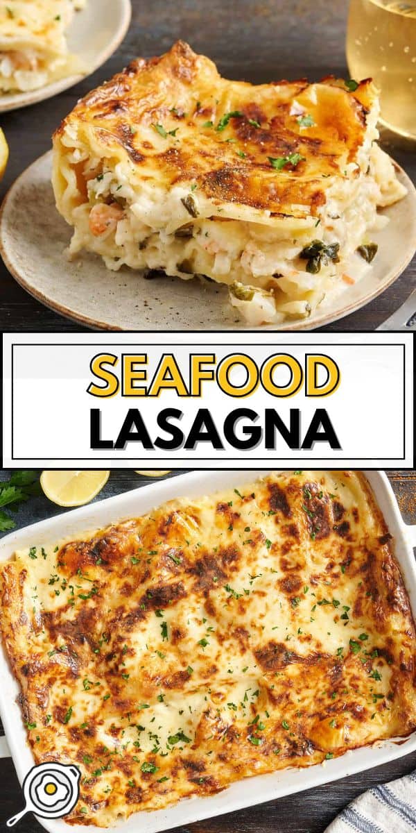 seafood lasagna pin image