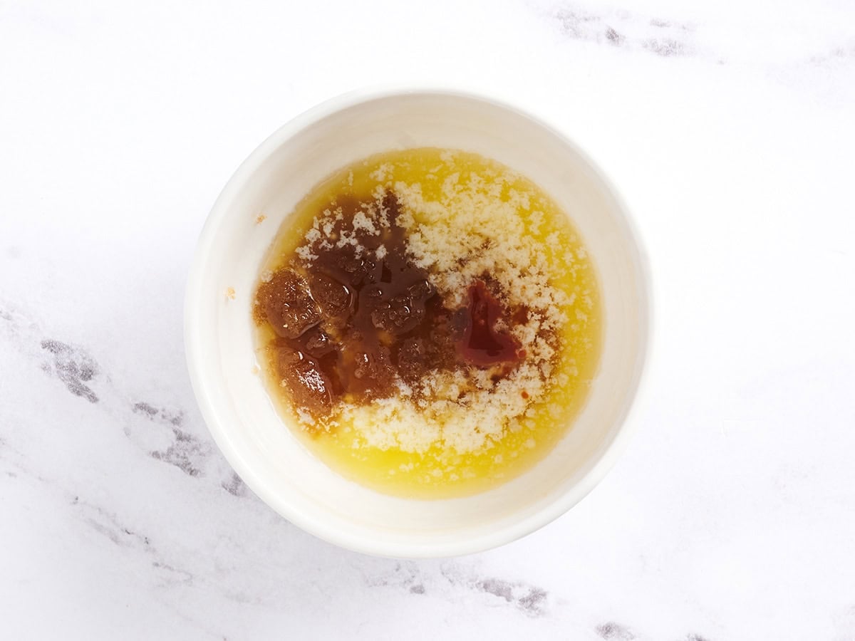 Butter mixture in a white bowl.