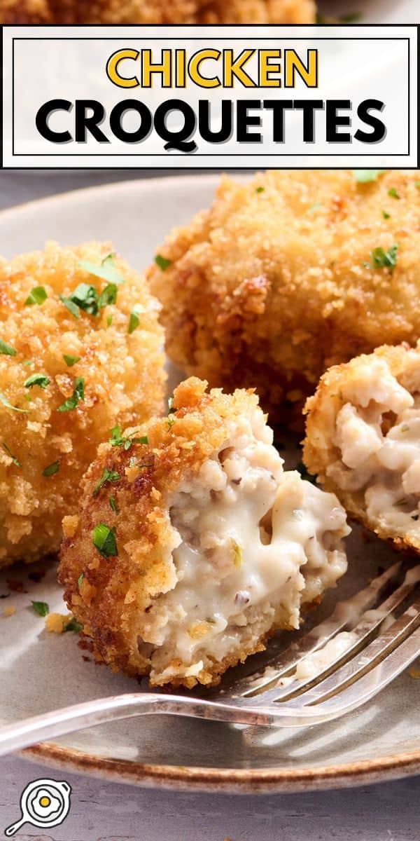 chicken croquettes pin image