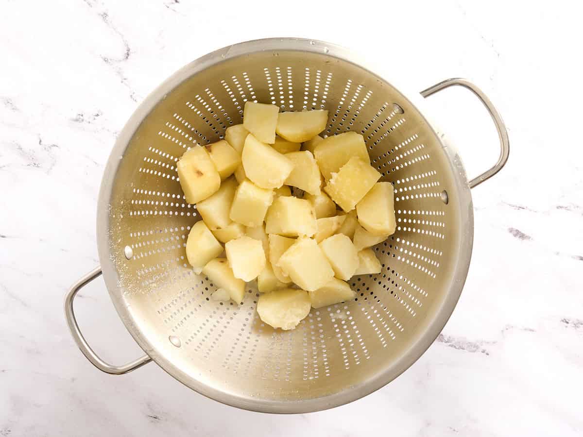 Potatoes in a colander.
