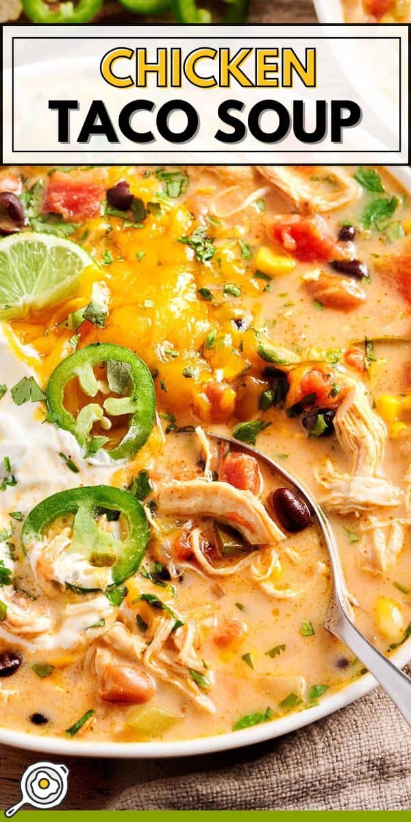 chicken taco soup pin image