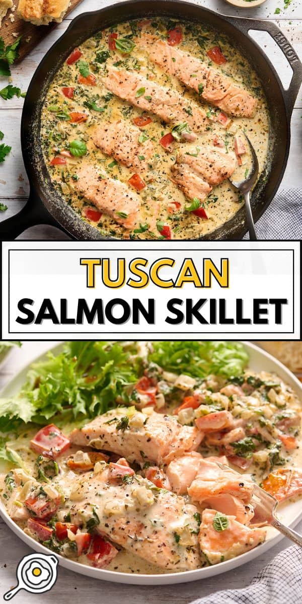 tuscan salmon skillet pin image