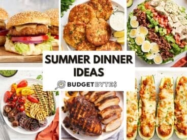 Summer dinner ideas collage image