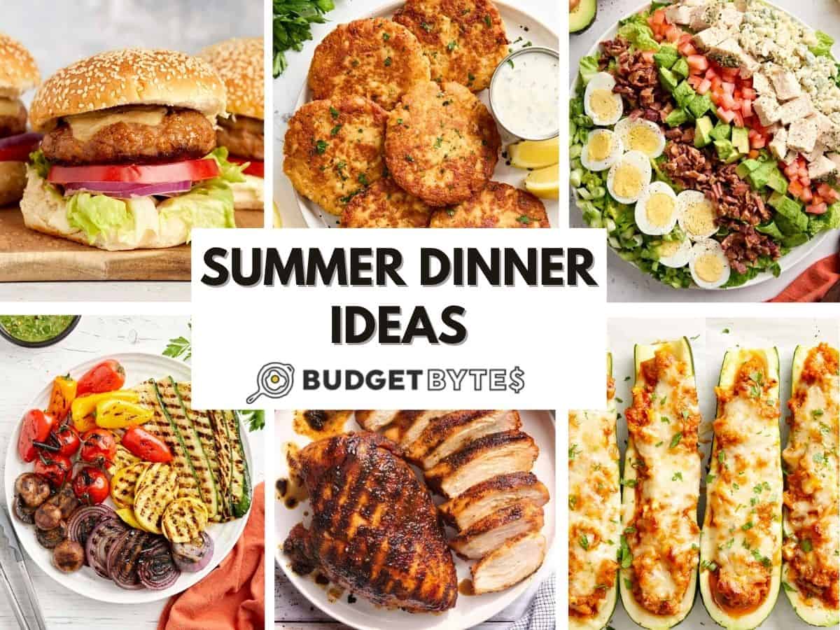 Summer dinner ideas collage image
