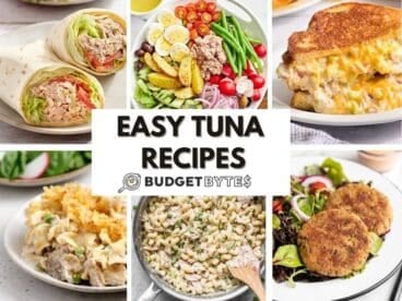 A collage of easy tuna recipes.