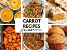 A collage of carrot recipes.